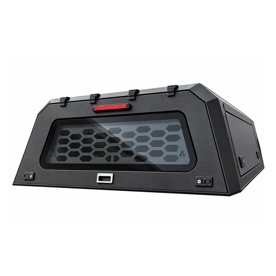 Security mesh installed inside camper top window